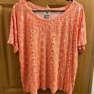 Old Navy Women's Orange Patterned Top